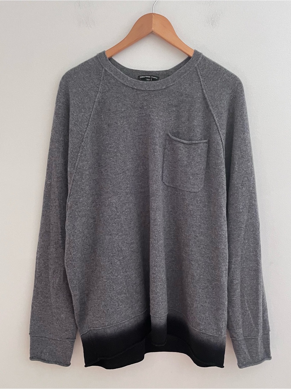 James Perse Dip-Dyed Cashmere Sweater Gray Size 4 XL